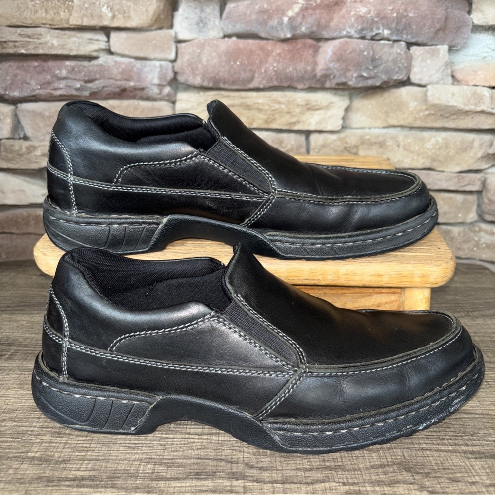 Rockport Men's Black Leather Loafers 9 M Slip On Casual Shoes